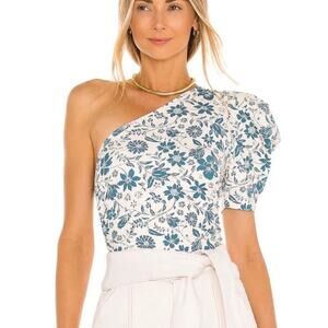NEW Free People Something Bout You Bodysuit Floral Print One Shoulder Large